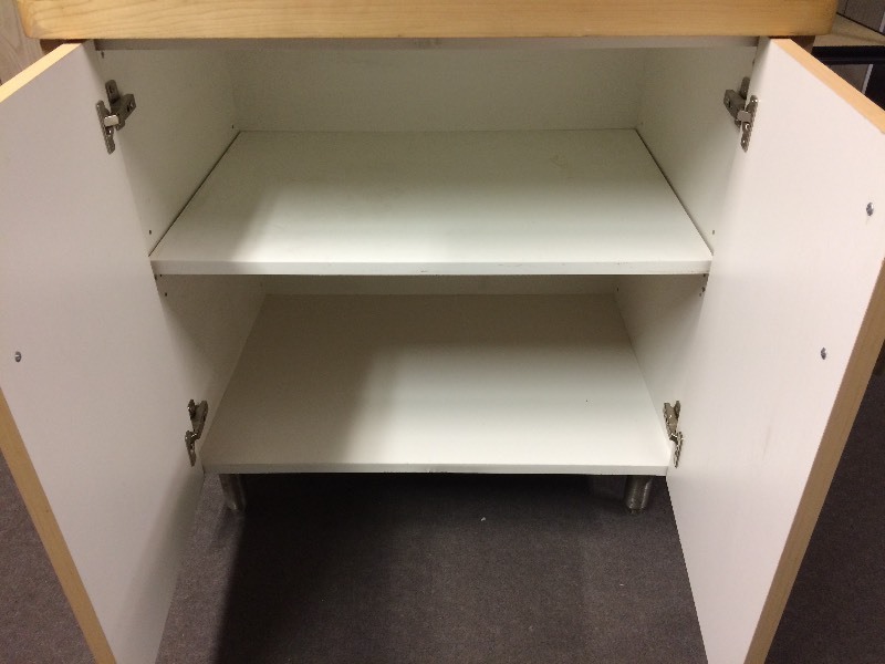 lot 26 image: 2 DOOR CABINET W SHELVING