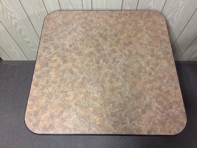 lot 34 image: CAF KITCHEN TABLE BROWN LAMINATE TOP