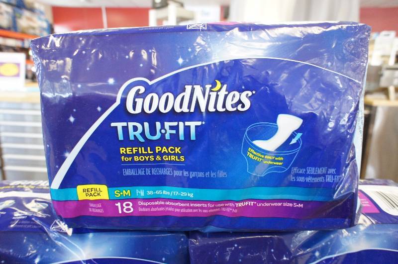 lot 21 image: Lot of 5 - New GoodNites TRU-FIT Disposable Absorbent Inserts for Boys & Girls, Refill Pack, Size SmallMedium, 18 ct per pack