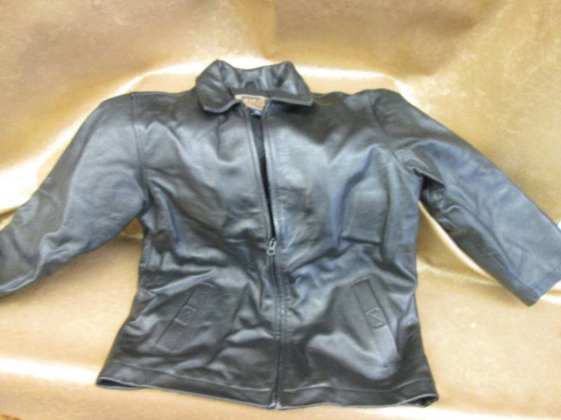 lot 52 image: Medium Black Leather Jacket...