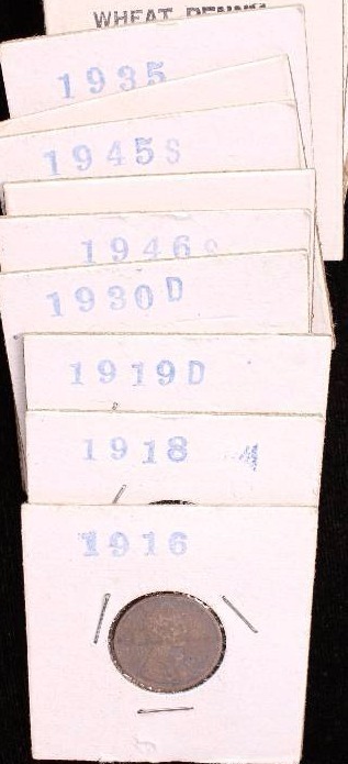 GROUP OF 16 WHEAT CENTS - VARIETY OF DATES