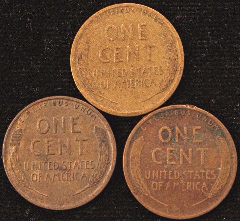 GROUP OF 3 EARLY DATE WHEAT CENTS 1919, 1920 & 1920-D