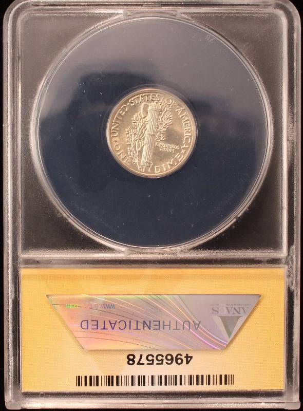 1935 MERCURY SILVER DIME MS63 ANACS