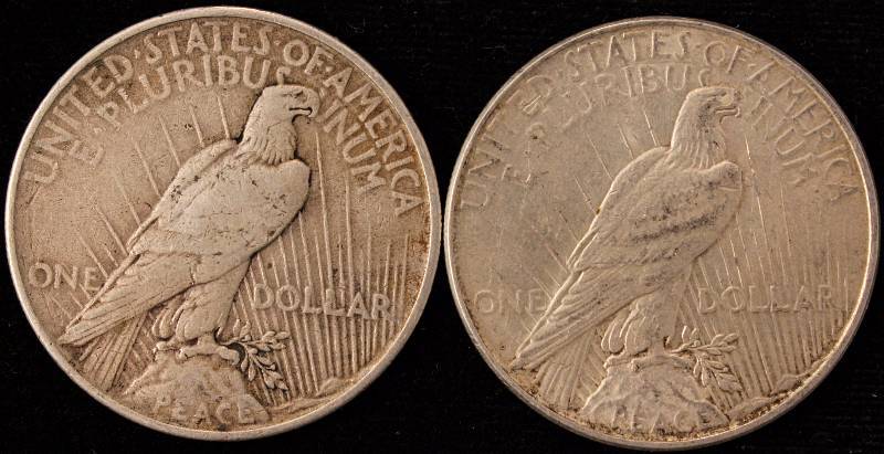 GROUP OF 2 PEACE SILVER DOLLARS 1923-D & 1924