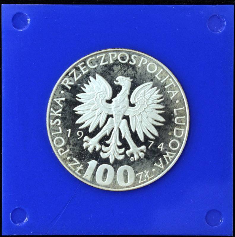 1974 POLAND 100 ZLOTYCH PROOF LOW MINTAGE (16.5 GRAMS 62.5% SILVER)