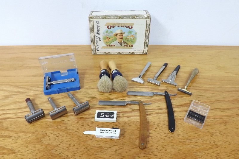 Lot of AntiqueVintage Razors, Straight Edge, and Shaving Accessories