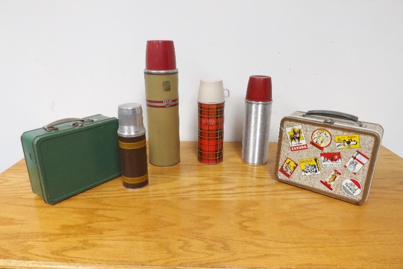 Lot of Vintage Thermos Bottles, and Lunchboxes