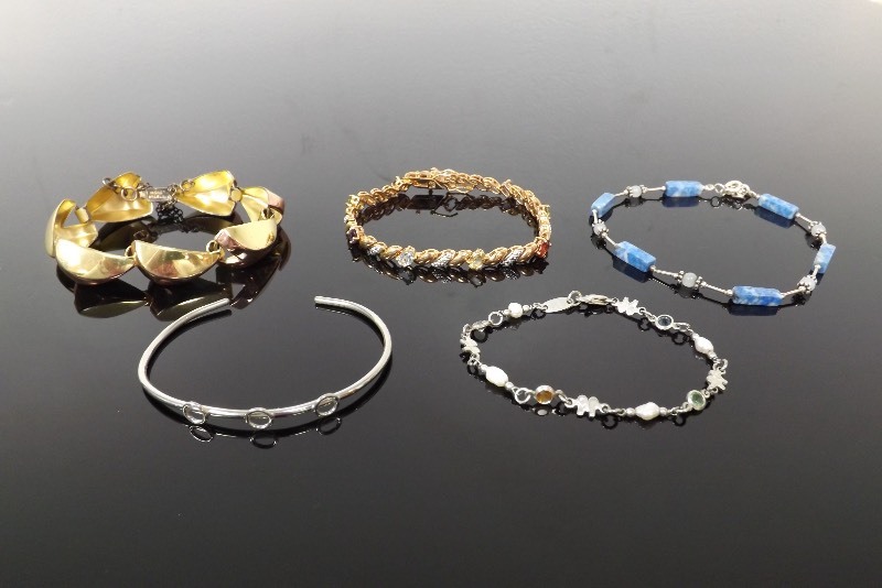 5 Sterling Bracelets (1.852oz Total Weight)
