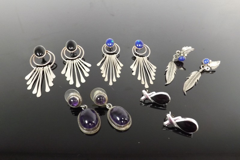 5 Sets of Sterling Earrings (1.471oz Total Weight)