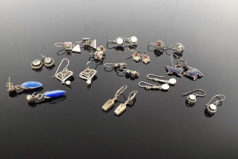 13 Sets of Sterling Dangle Earrings (1.651oz Total Weight)