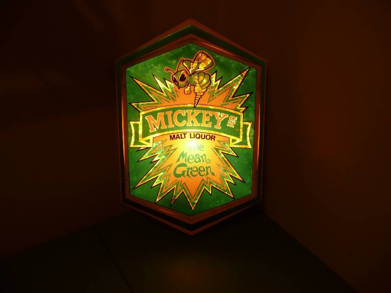 Mickey's Malt Liquor Beer offers Sign light vintage