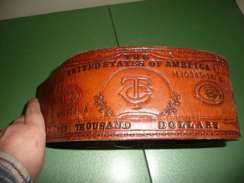 $10,000.00 Dollar Heavy Leather Lifting Belt w TC - Very Unique