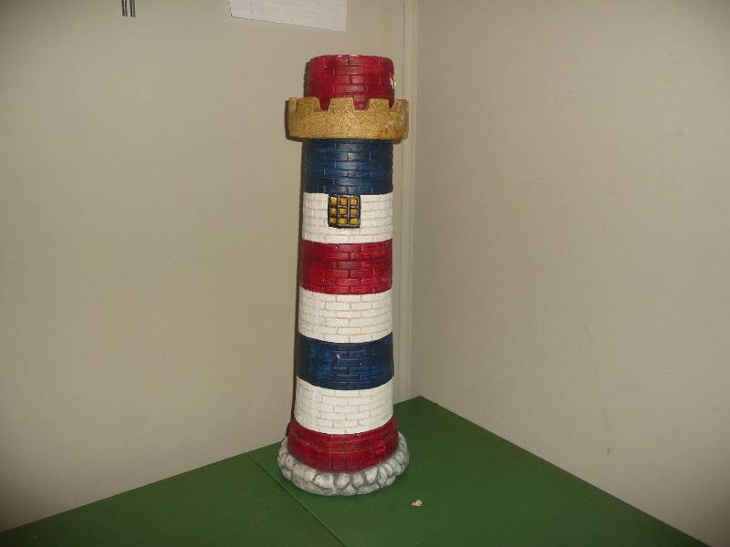 Vintage Light House Plaster Piece - Approx 27 Tall