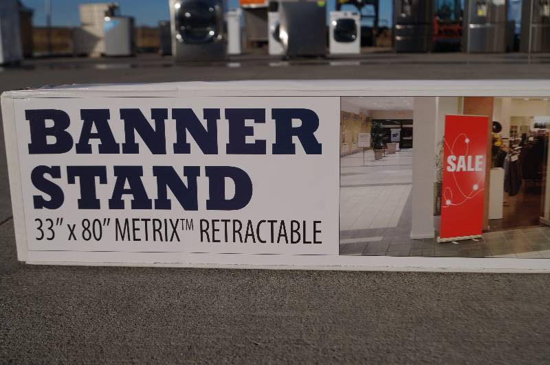 lot 19 image: Large Retractable Sale Banner Stand