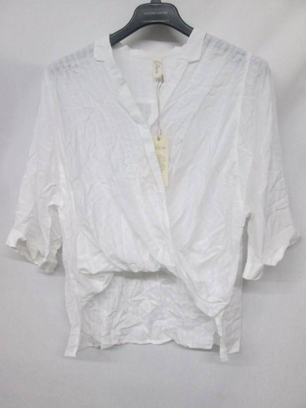 lot 79 image: Elan Elbow-Sleeve CrochetWoven Tunic Top