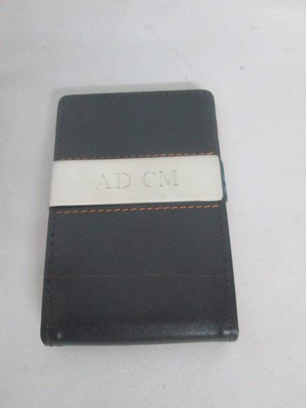 lot 104 image: JDS Personalized Leather WalletMoney Clip