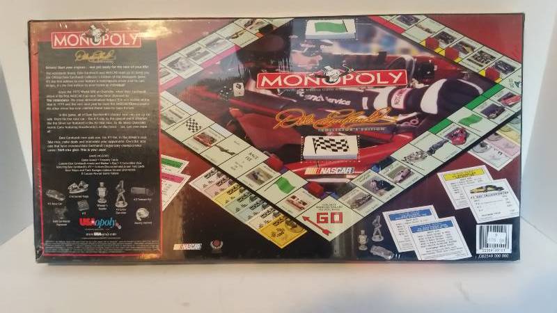 lot 6 image: Parker Brothers Monopoly NASCAR Dale Esrnhardt Collectors Edition, New in Box, Unwrapped - Nice
