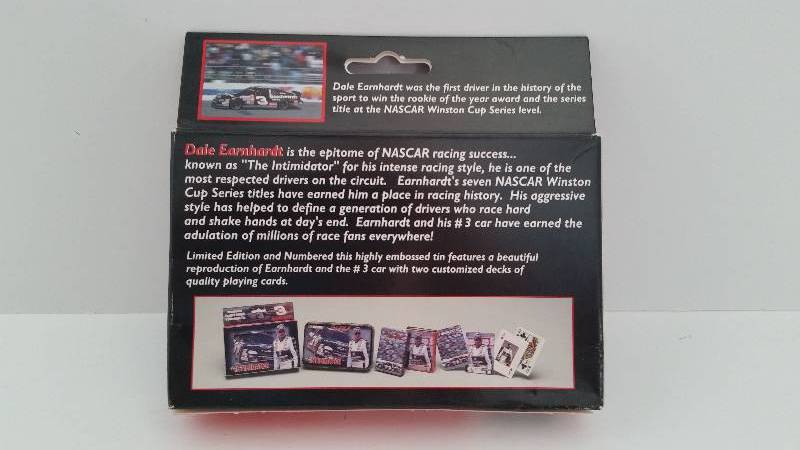 lot 29 image: Dale Earnhardt Numbered Limited Edition Collectable Tin Playing Cards New in Box