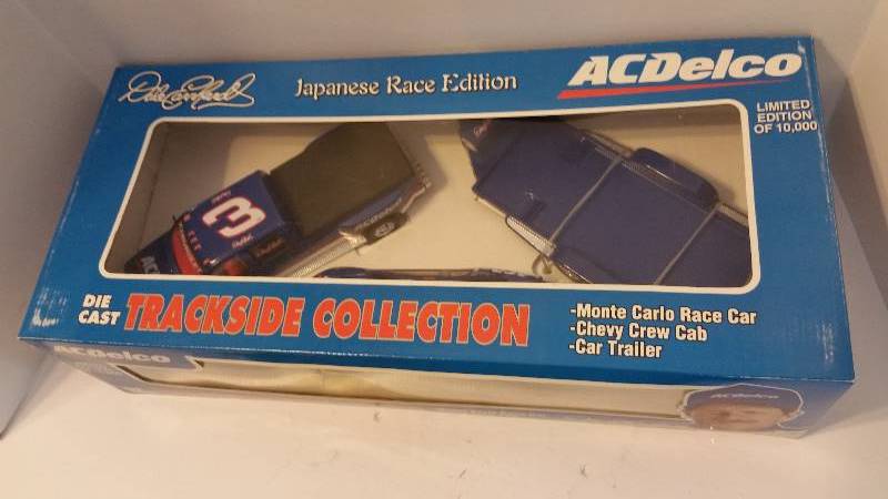 lot 4 image: Limited Edition AC Delco Three Piece Trackside Collection #3 Dale Earnhardt Die Cast Metal Set