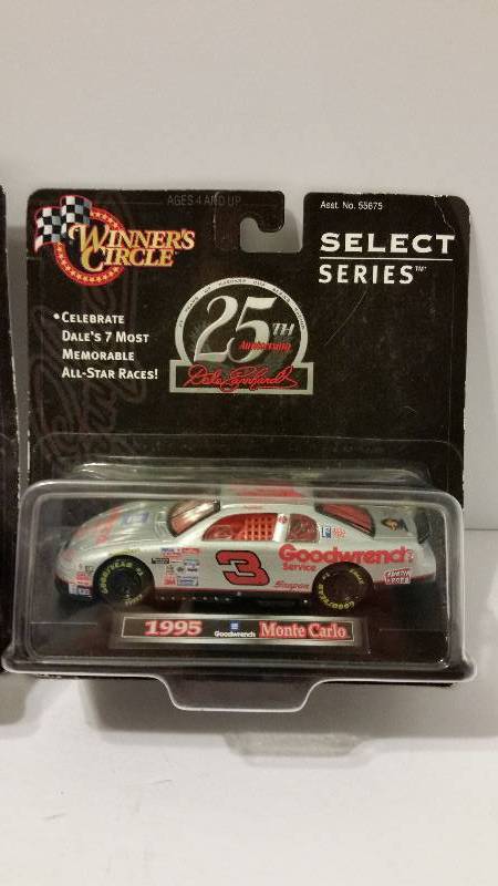lot 111 image: Winners Circle 143th #3 Dale Earnhardt 96 Olympics and 95 Silver Select Die Cast Metal Cars - See Pictures