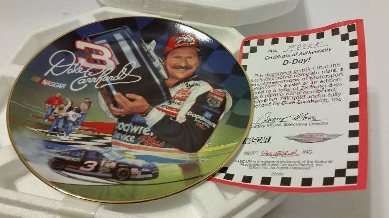 lot 125 image: The Hamilton Collection D-Day Dale Earnhardt Porcelain Plate with Certificate of Authenticity