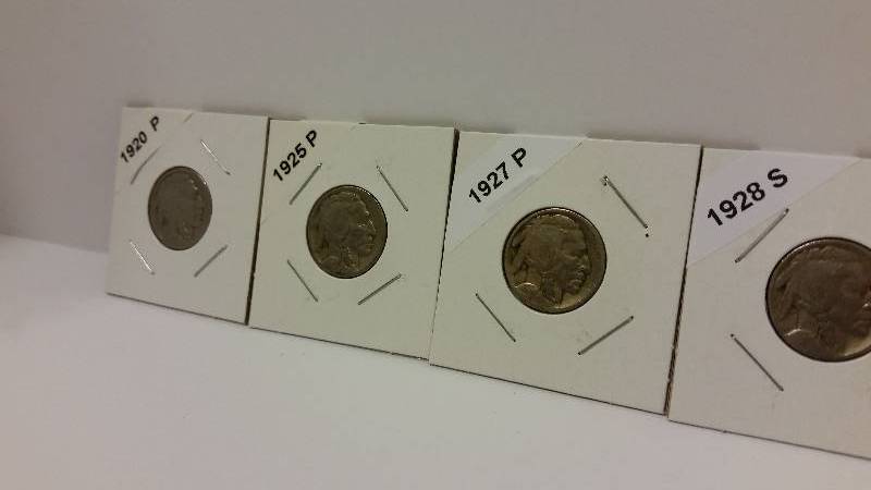 lot 60 image: Lot of (8) Buffalo Nickels - Carded