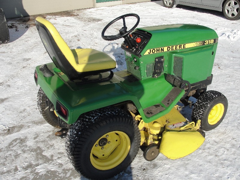 318 John Deere Garden Tractor and snowblower with 50 John Deere Mowing Deck