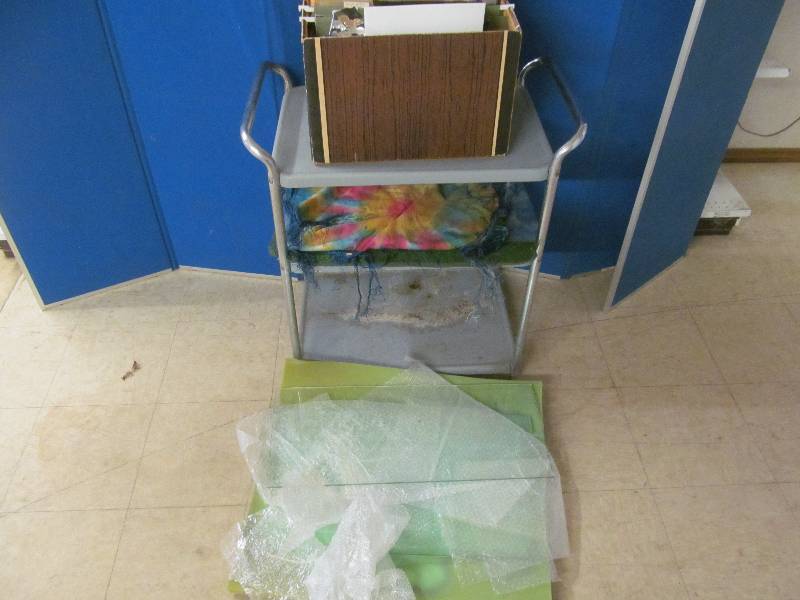 stained glass ,metal stand