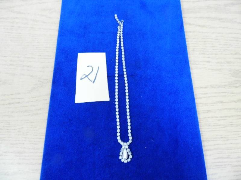 Pearl Drop Rhinestone Necklace