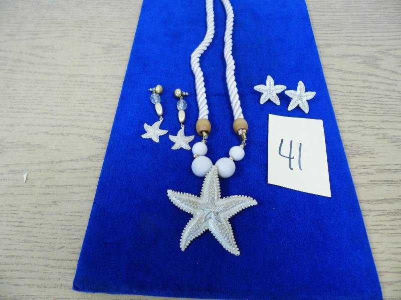 Starfish Necklace - 2 Sets Earrings