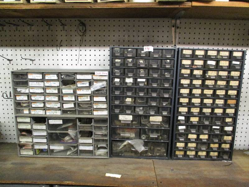 lot 378 image: Organizers with Carburetor Parts