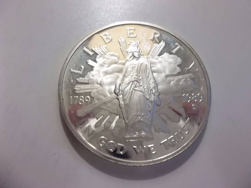 1989 S 200th Anniversary Liberty One Dollar Silver Commemorative Unc