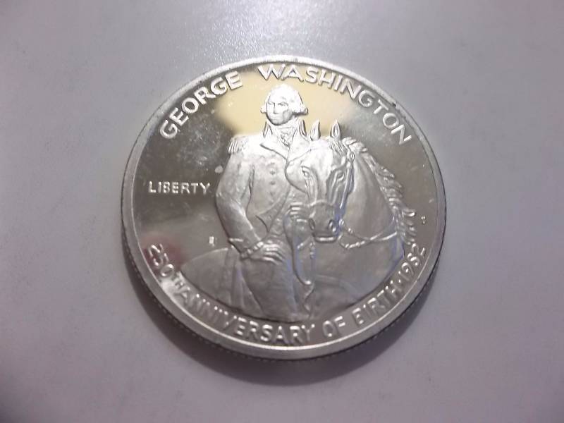 George Washington 250th Anniversary Commemorative Half Dollar 99.93 Fine Silver Unc 12 Oz.