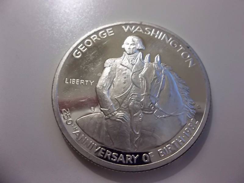 George Washington 250th Anniversary Commemorative Half Dollar 99.93 Fine Silver Unc 12 Oz.