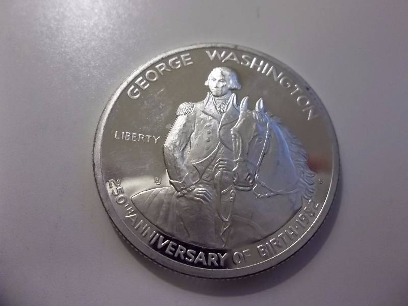 George Washington 250th Anniversary Commemorative Half Dollar 99.93 Fine Silver Unc 12 Oz.