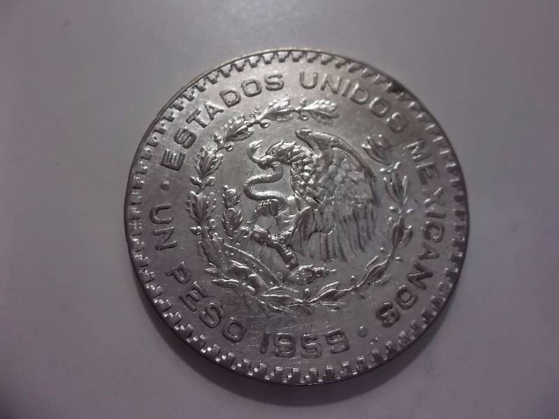 1959 Mexican Silver Peso .74 Oz