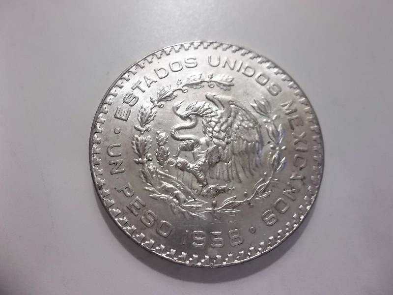 1958 Mexican Silver Peso .74 Oz