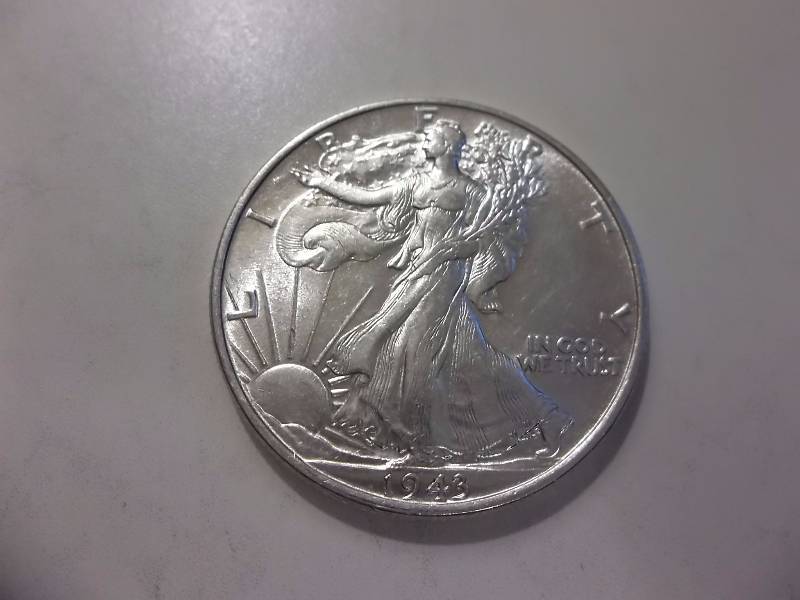1943  Walker Half Dollar Very  High Grade Unc (Grey Sheets Value $27.00)