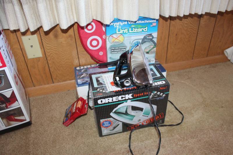lot 1642 image: Oreck XL Iron, Lint Lizard Vacuum, Misc