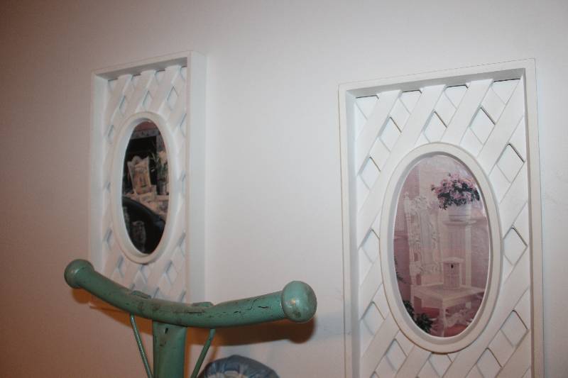 lot 1683 image: Wall Lot Includes 2) Sconces AND 3) Framed Wall Art