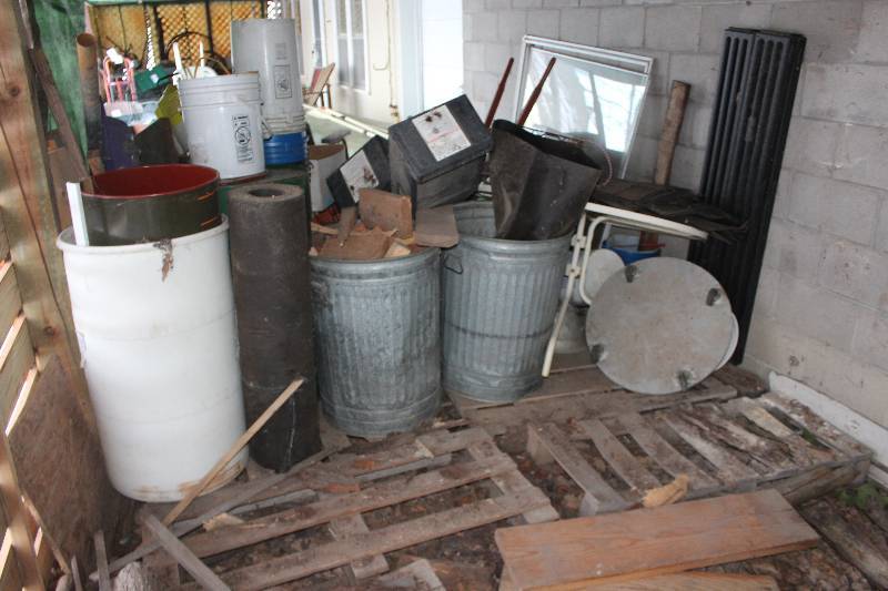 lot 1770 image: Furniture Includes Table, Chairs, Desk, Wood Pots