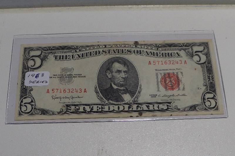 Series 1963 Red Seal $5 Dollar Note
