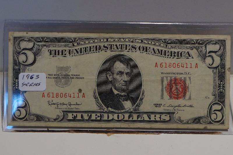 Series 1963 Red Seal $5 Dollar Note