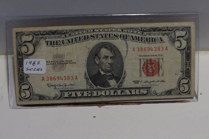 Series 1963 Red Seal $5 Dollar Note