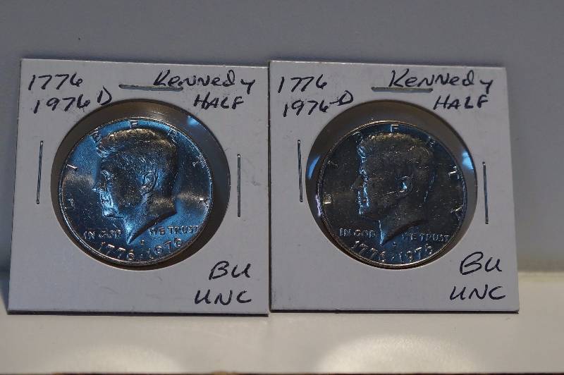 (2) 1776-1976-D Bicentennial Kennedy Half Dollars