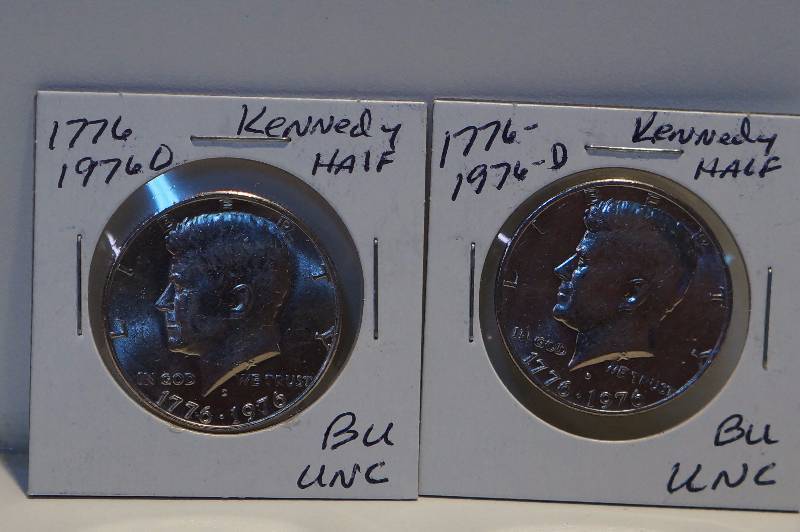 (2) 1776-1976-D Bicentennial Kennedy Half Dollars