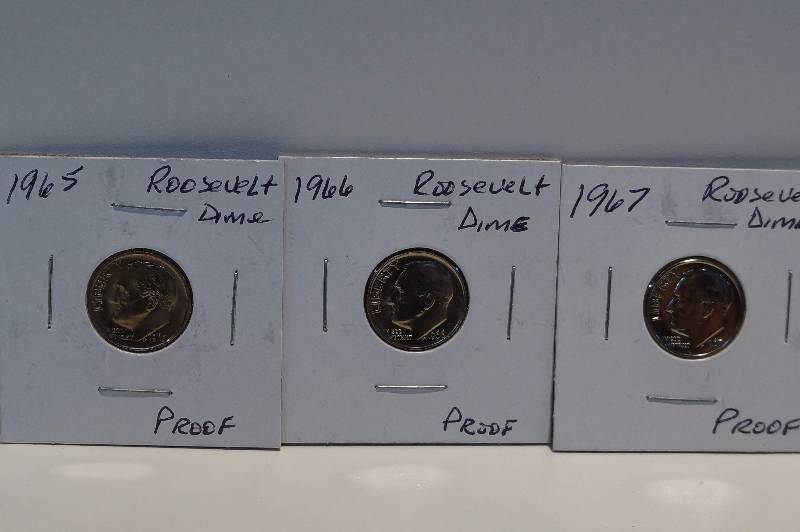 1965, 1966, 1967 Proof Roosevelt Dimes