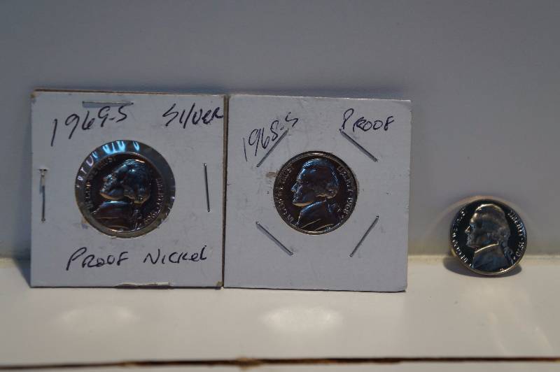 1968-S, 1969-S, 1970-S Proof Jefferson Nickels