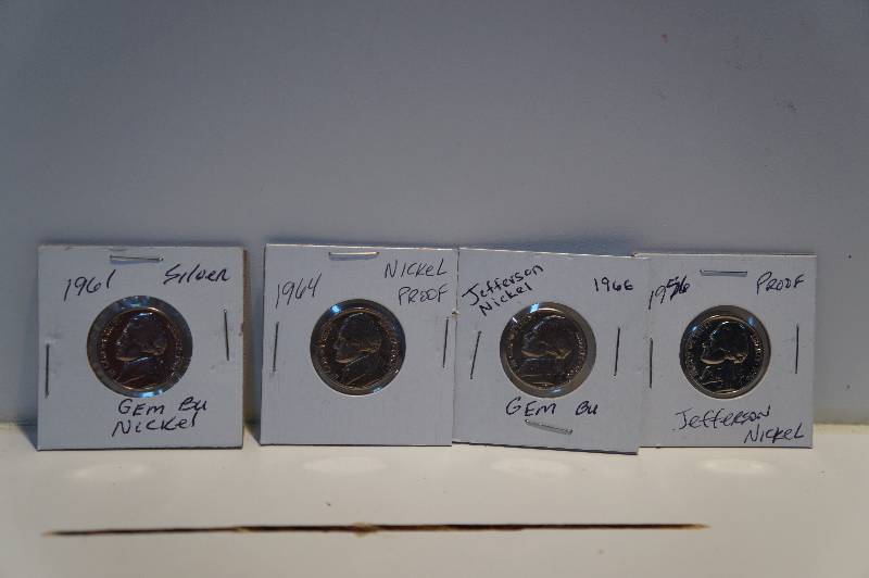 1956, 1961, 1964, 1966 Jefferson Nickels
