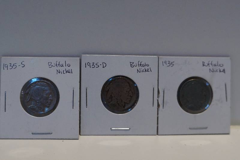 1935, 1935-D, 1935-S Buffalo Nickels